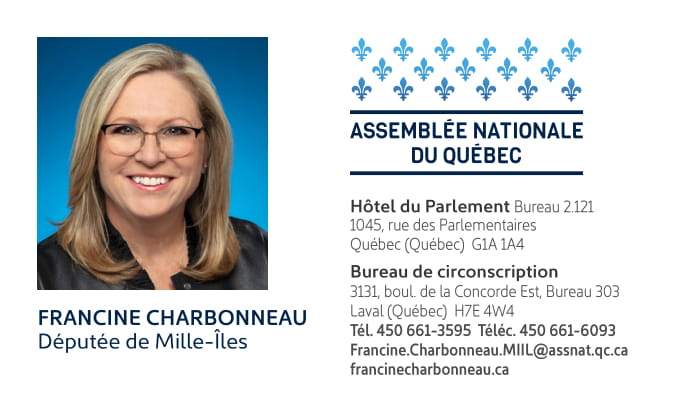 Francine Charbonneau, députée de Mille-Îles.